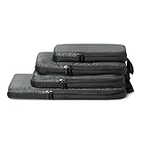 Amazon Essentials Ultralight Compression Packing Cubes Packing Organizer Grey check 4 pack Grey