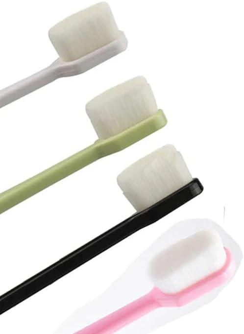 Jaazi International Cepillo de dientes ultra fino Million Nano Cerdas Cepillo de dientes para adultos, limpieza profunda, cepillo portátil de viaje