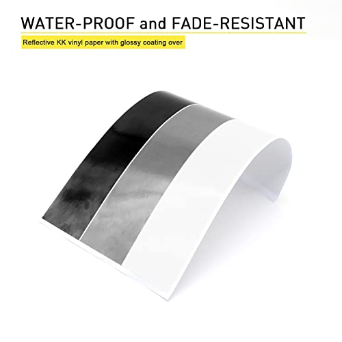 Mochent 2 Pcs 10-Inch Classic Retro Tri-Color Stripe Decal Sticker For Toyota Tacoma 4Runner Tundra Rav4 Accessories, Grille Fender Hood Side Skirt Bumper Side Mirror Dashboard Decoration (White/Light Gray/Black) #TOP2