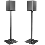 ELIVED Universal Speaker Stands for Surround Sound, 808mm Height Floor Speaker Stand for Satellites Up to 10KG, Bookshelf Speaker Stand with 2 Types of Foot Pads, Cable Management,1 Pair, Black EV5022