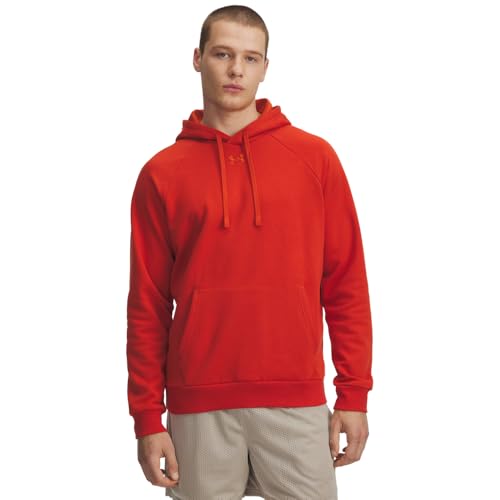 Under Armour Men's Rival Fleece Hoodie, Surplus Orange/Surplus Orange, XL