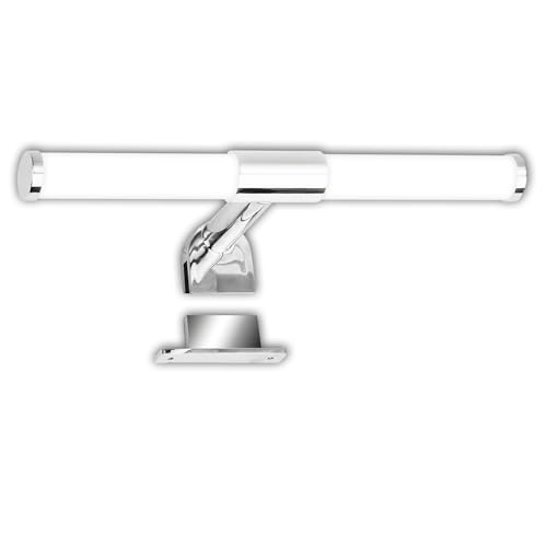 BRILONER - Lampada da specchio a LED per bagno con montaggio 2 in 1, protezione dagli spruzzi d'acqua IP44, bianco neutro 4.000K, lampada per bagno, illuminazione mobile, 30 cm, cromo