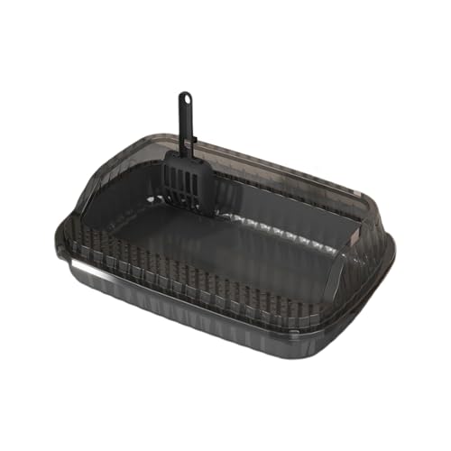 Arenero Semi Cerrado para Gatos Gris Pequeño miniatura 6