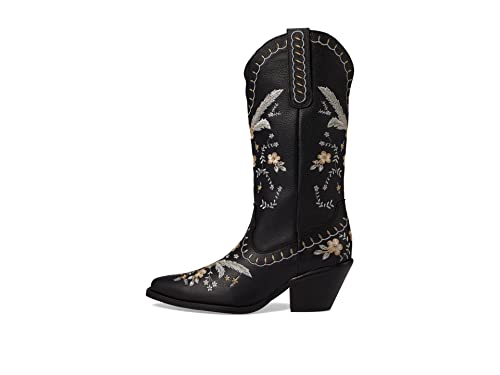 Image of Dingo Womens Full Bloom Floral Round Toe Casual Boots Knee High Mid Heel 2-3 inch