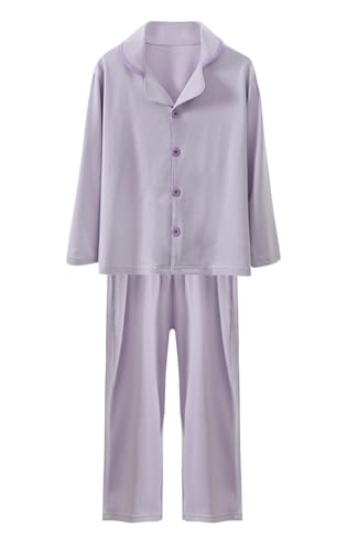 Kids Cotton Clothes Set,Button Down Top and Pants Long Sleeve Soft Comfortable Cloth Sets 3-12Years