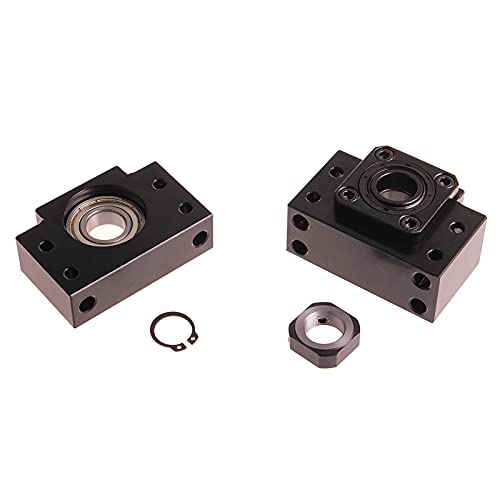 CNCMARKET Unidad de soporte de extremo BK20 BF20 1 juego de husillo fijo flotante para soportes SFU2505 Cover