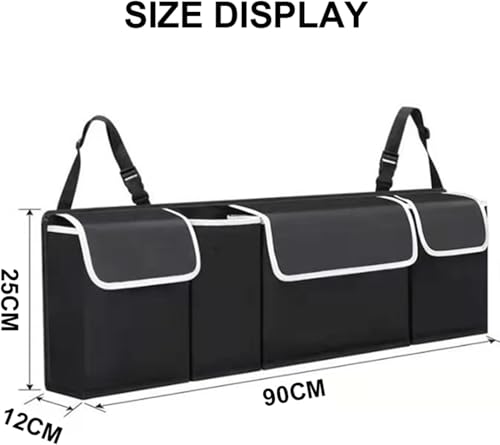 Organizador de maletero para Toyota 4Runner 2010-2024 en tela Oxford bolsa plegable negra 8