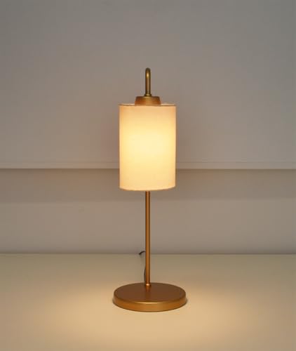 Abajur Luminária Mesa Retro Dourado Com Cúpula Cru.