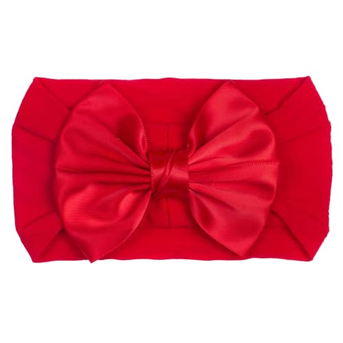 Baby Girls Bow Headband Baby Turban Elastic Headwrap for Newborn Infant Toddler Hair Accessories.(FD81-Red+Black)2