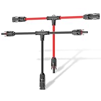 MXRPV Solar-Anschlusskabel,Solar-Panel Y Zweig Parallelverbinder,30A 1000V 6mm² 2 bis 4 Splitter Solar-Panel-Steckverbinder Verlängerungskabel Solarkabel Stecker (1 Paare, T Parallelverbinder)