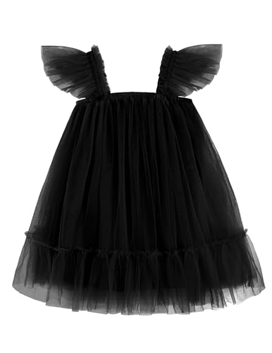 Image of Arshiner Toddler Tulle Dress for Girls Layered Tutu Ruffle Dresses Swing Twirly Fairy Summer Birthday Party Wedding Sundress