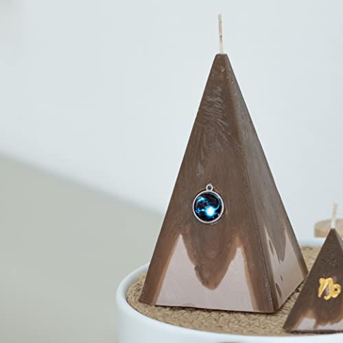 Zodiac candles Сapricorn with gemstones inside Capricorn