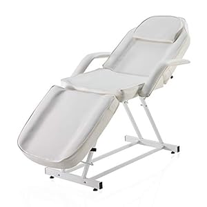 Adjustable Table Chair Salon Bed for Professional Massage Facial Lash Beauty Treatment Spa Tattoo Eyelash Microblading Esthetician Equipment – White