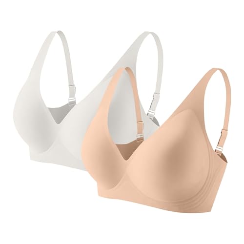 ZTFYKLIN Sujetador Sin Aros Tallas Grandes Fruncido Y Cómodo Lencería para Mujer Sujetadores Deportivos De Uso Diario Punk Plateado (H, XL) Reductor Tirantes Cruzados Comodo Cosas Bebes Baratas