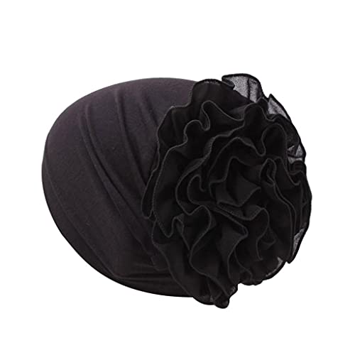 Zhiyao Damen Mütze Winter Frauen Muslim Chiffon Hijab Kopftuch Beanie mit Blume Muslimischen Warme Wintermütze Herbst Chemo Hut Cover