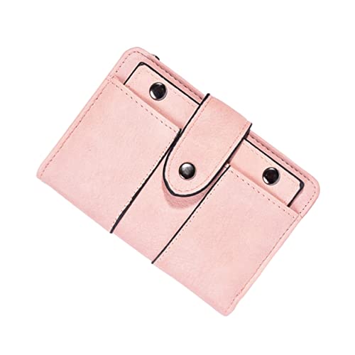 Fashionable Pink Small Wallet for Women Short Leather Zipper Storage Purse for Everyday Use and Travel