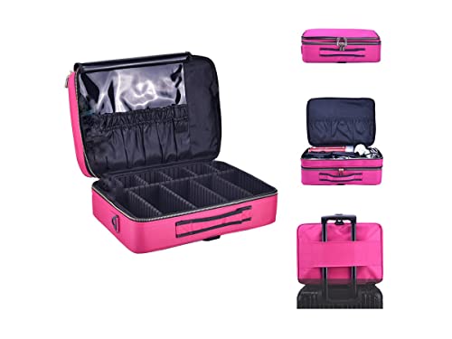Maleta Maquiagem Mochila Para Maquiador Manicure Viagem Profissional (Rosa)