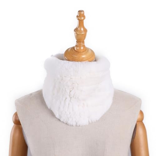 Women's Genuine Rex Rabbit Fur Knitted Neck Warmer Winter Warm Furry Loop Scarf4