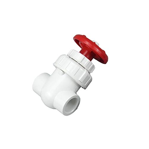 Válvula de bola de PVC blanca con diámetro interior de 20 mm para control de flujo de tuberías 2