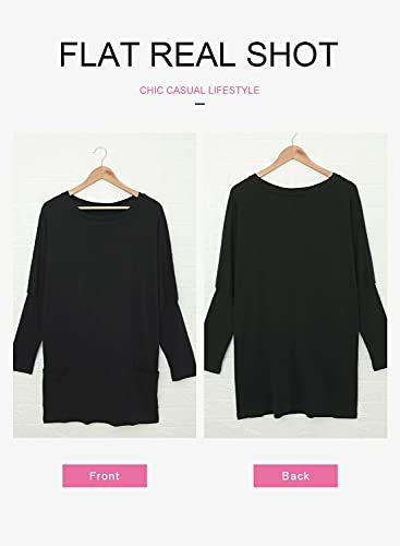 Dokotoo Womens Fall Fashion 2025 Long Sleeve Pullover Tunic Tops Crewneck Sweatshirt Dress Casual Mini Dresses4