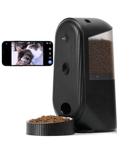 Distributore Automatico Cibo Per Gatti E Cani Nityers – Telecamera HD 1080P, WiFi 2.4/5 GHz, Angolo Regolabile, Ciotola Inox, Controllo APP