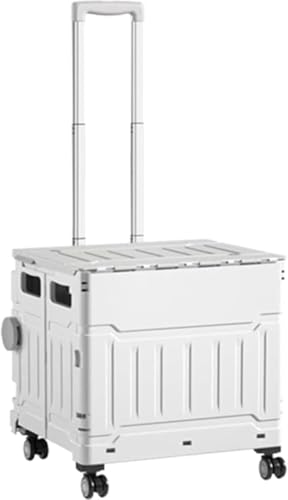 DYElite ショッピングカート 折りたたみ式 ポータブル 宅配便 ショッピングカート ホームトレーラー キャンプカート 軽量 ハンドル調節可能 4輪360度回転 静音 キャスター 3段階調節 コンテナの持ち運びも簡単 大容量 組み立て簡単 コンパクト/