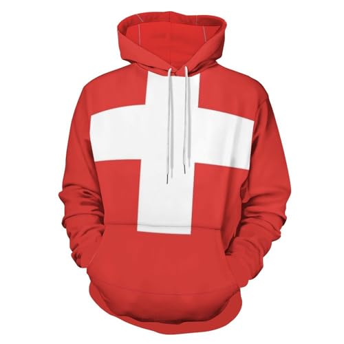 Sweat drapeau suisse homme, pull décontracté idéal pour la salle de sport
