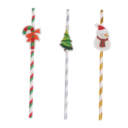 Beaupretty Pitillos de Papel Navidad 30 pcs miniatura 1