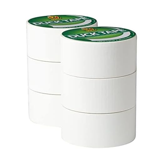 Duck Brand 1265015_C Duck Color Duct Tape, 6-Roll, White, 6 Rolls