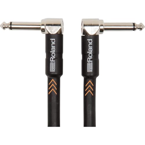 Roland Black Series Instrument Cable, Angled/Angled 1/4-Inch Jack, 3-Feet