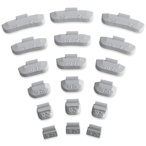 225x GAsuppply Schlaggewichte Auswuchtgewichte Wuchtgewichte Sortiment für STAHLFELGEN I je 50 von 5g, 10g, 15g I je 25 von 20g, 25g und 30g