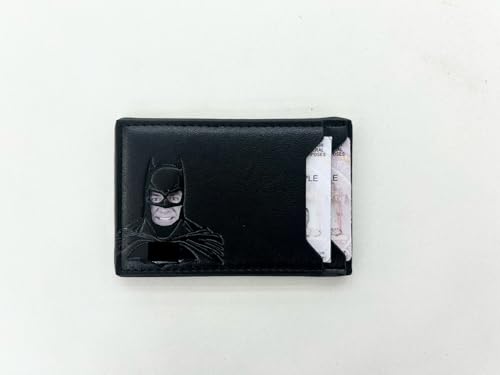 Leather Bat ID Wallet, Superhero Face Design Card Holder for Men, Women, Perfect Holiday Gift2