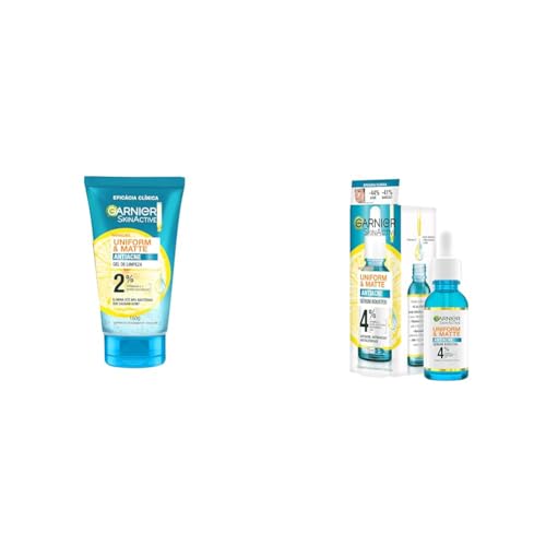 Kit Garnier Uniform & Matte Antiacne: Gel de Limpeza Facial, 150g + Sérum Facial, 15ml
