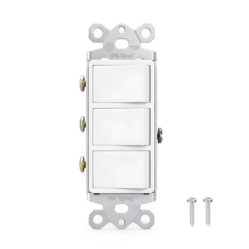 Baomain interrupteur triple combinaison 15A 120V blanc