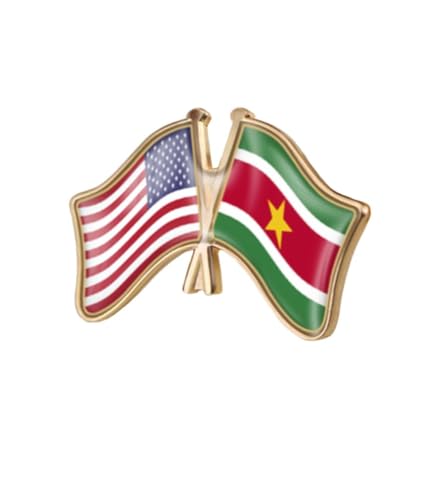 Image of World Most Countries Single Pin Brooch Badge United States USA America and Other Countries Cross Friendship Pin Badge for Men Women
