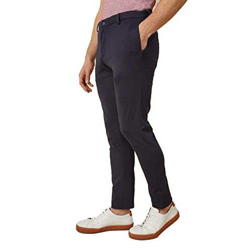 Image of Siea Casual Solid Khakis in Brown