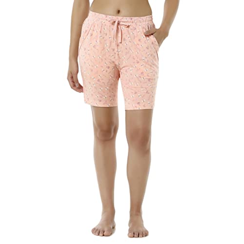 Image of Amante Womens Pink Cherry Printed Relaxed Fit Sleep Shorts