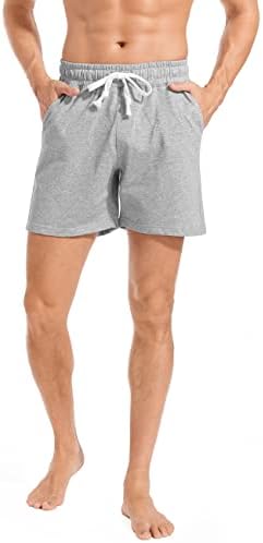 Dr.Cyril Mens 5.5" Athletic Workout Shorts Cotton Lounge Shorts Elastic Waist Gym Joggers Sweat Shorts (S, Light Grey)