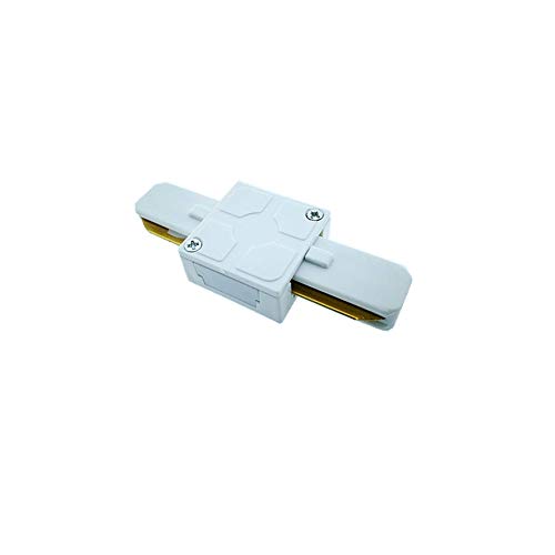 Conector Para Carril Monofásico Tipo I Color Blanco Rectangular Aluminio Cover