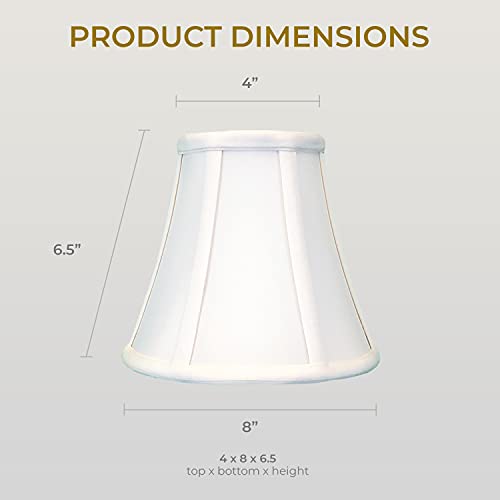 Image of Royal Designs, Inc. BSO-704UT-8WH True Bell Basic Lamp Shade with UNO Fitter, 4 x 8 x 6.5, White