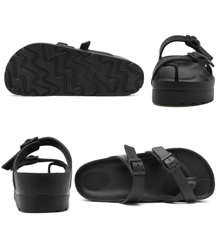 Image of Haifago Women's Platform Sandals with Arch Support, Summer Beach Slides Adjustable Buckle Comfortable Lightweight EVA Slip on Slide