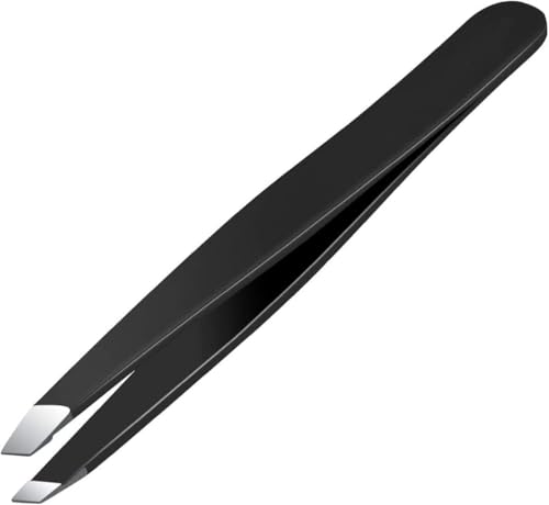 SHINEDOWN Stainless Steel Slant Tip Tweezers for Eyebrows Facial Hair Removal and Ingrown Hairs Precision Tweezers for Women and Men Eyebrow Plucker Tweezer for Grooming