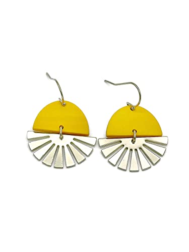 Olive Bella Sunburst Drop Earrings For Women, 14K Gold Filled Ear Wire, 1.25" Drop Length #TOP5