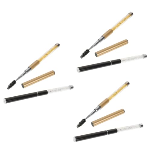 MUSISALY 3sets Natural Finish Eyelash Brush Mascara Wand and Spoolie for Extensions Professional Makeup Tools 2pcs*3