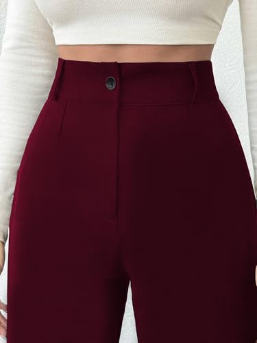 Image of Toochki Trousers for Woman Pants Women's Formal Office Korean | Black Track Pant | Straight | Cotton Spandex Stretchable Trouser | High-Waisted Bottom Wear