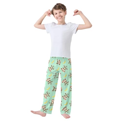 ZZKKO Cute Monkeys Bananas Boys Pants for Kids Jogger Pants with Pockets S-XL2