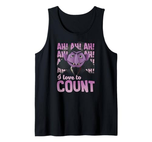 Sesame Street The Count Ah! Ah! Ah! Tank Top camiseta de tirantes negra de algodón para verano