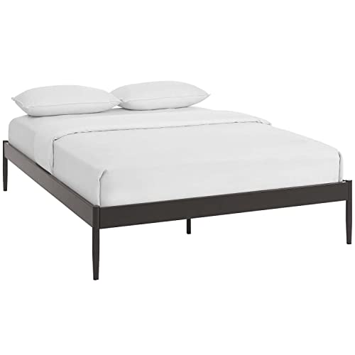 Modway Elsie Modern Metal Queen Platform Bed Frame Mattress Foundation With Slat Support In Brown #TOP1