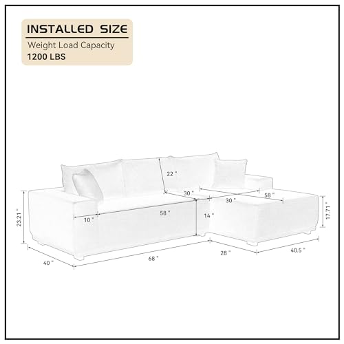 WILLIAMSPACE 108.5 Sponge Sectional Sofa for Living Room