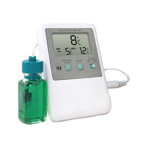 Traceable Calibrated Digital Fridge Thermometer/Freezer Thermometer with Bottle Probe, –58 to 158 Fahrenheit Cover